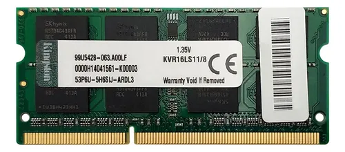 Memoria RAM Kingston 8GB DDR3L 1600MHz SODIMM PC3L-12800 para Portátil