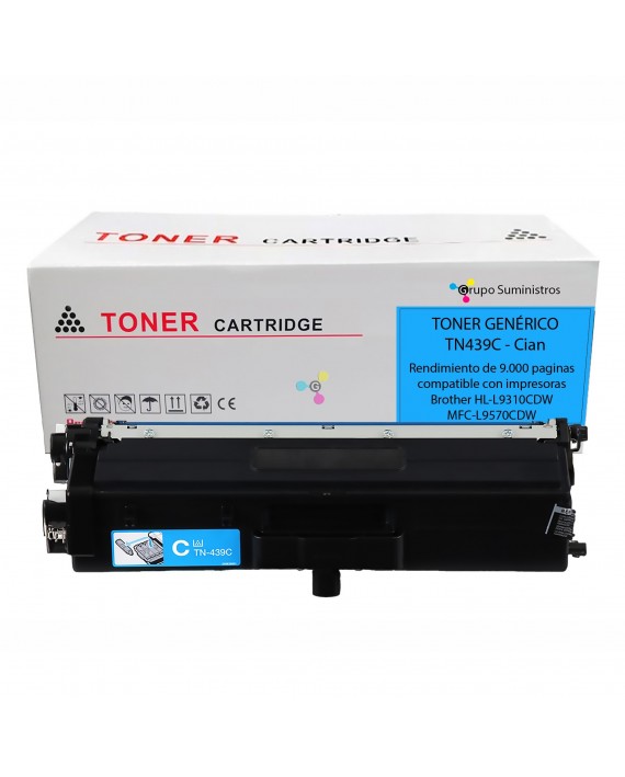 Tóner Original Brother TN-439C Cian Ultra Alto Rendimiento para MFC-L9570CDW y HL-L9310CDW