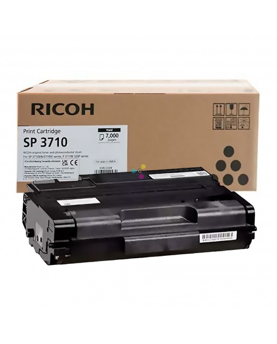 Tóner Original Ricoh SP 3710 Negro Alto Rendimiento 7.000 Páginas para SP 3710DN, SP 3710SF y M320F - Image 2