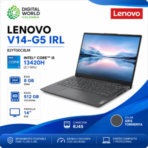 Portátil Lenovo V14 G5 IRL Intel Core i5-13420H 8GB RAM 512GB SSD NVMe 14" Full HD Linux