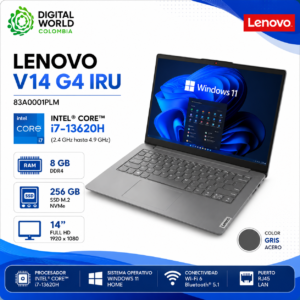 Portátil Lenovo V14 G4 IRU Intel Core i7-13620H 8GB RAM 256GB SSD 14" Full HD Windows 11 Home