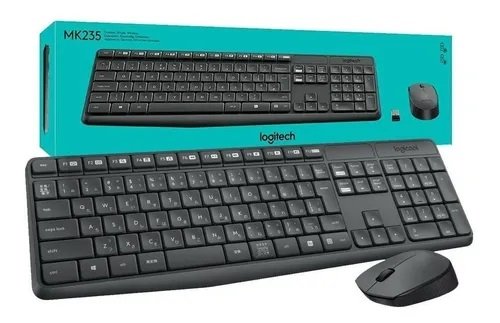 Combo Logitech MK235 Teclado y Mouse Inalámbrico 2.4 GHz con Receptor USB