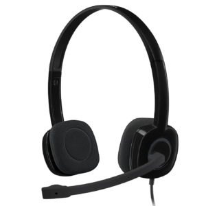 Diadema Logitech H151 Stereo Alámbrica 3.5 mm con Micrófono y Control de Volumen Negra