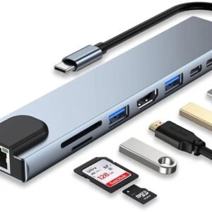 Hub Multipuerto USB-C X-KIM XternalPort 8 en 1 HDMI 4K RJ45 SD MicroSD USB-C