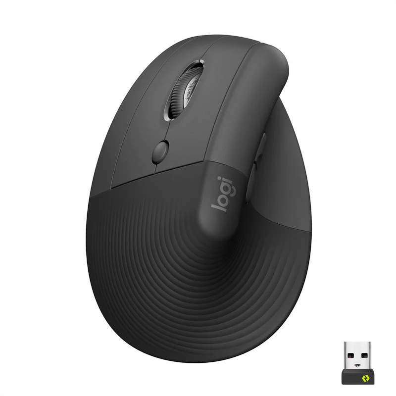 Mouse Ergonómico Vertical Logitech Lift Inalámbrico Bluetooth para Mano Izquierda Negro