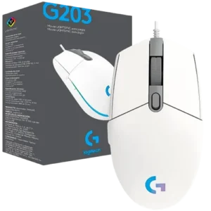 Mouse Gamer Logitech G203 LIGHTSYNC Alámbrico USB 8.000 DPI Blanco