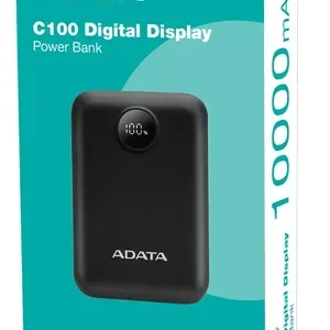 Power Bank ADATA C100 Digital Display 10.000mAh Carga Rápida 20W Negro