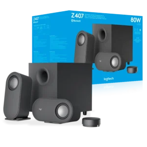 Sistema de Parlantes Logitech Z407 2.1 Bluetooth 80W con Subwoofer y Control Inalámbrico