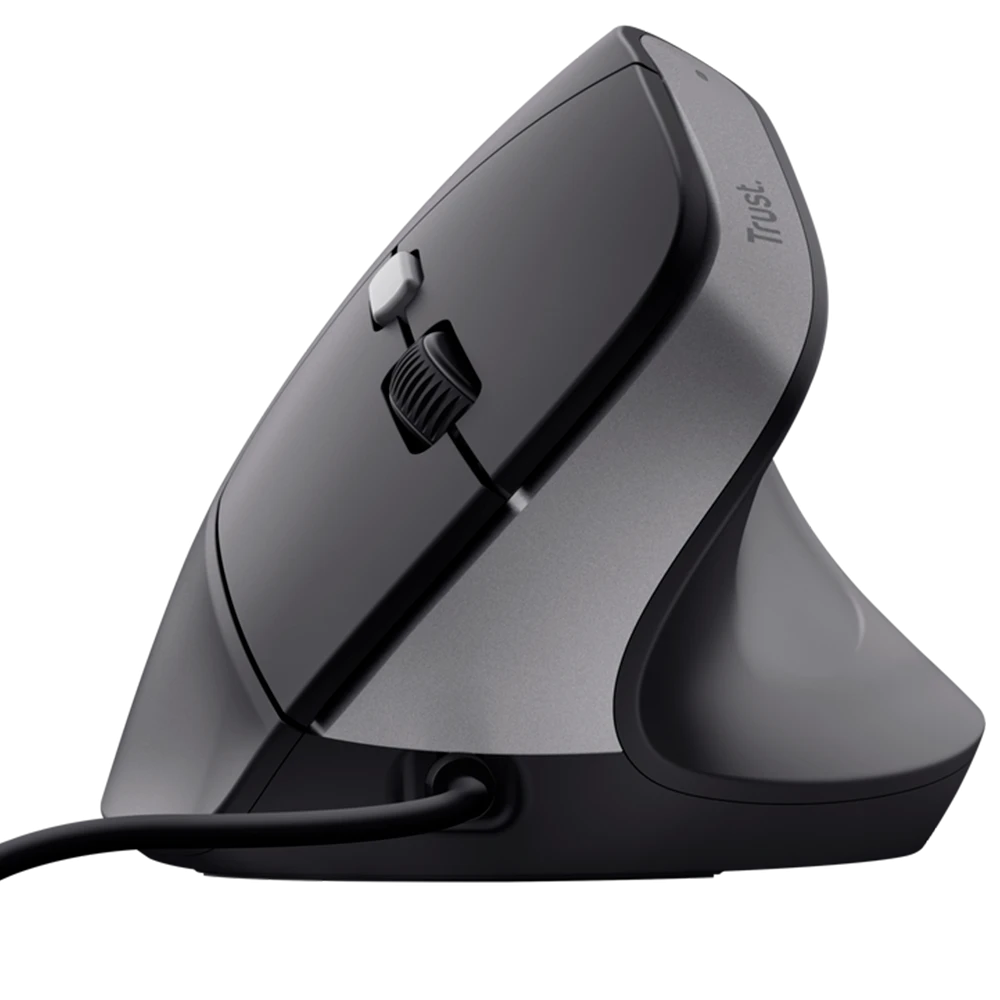 Mouse Ergonómico Vertical Trust Bayo II Alámbrico USB Negro