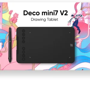 Tableta Gráfica XP-PEN Deco Mini7 V2 USB 16.384 Niveles de Presión Área Activa 177.8 × 111.1 mm