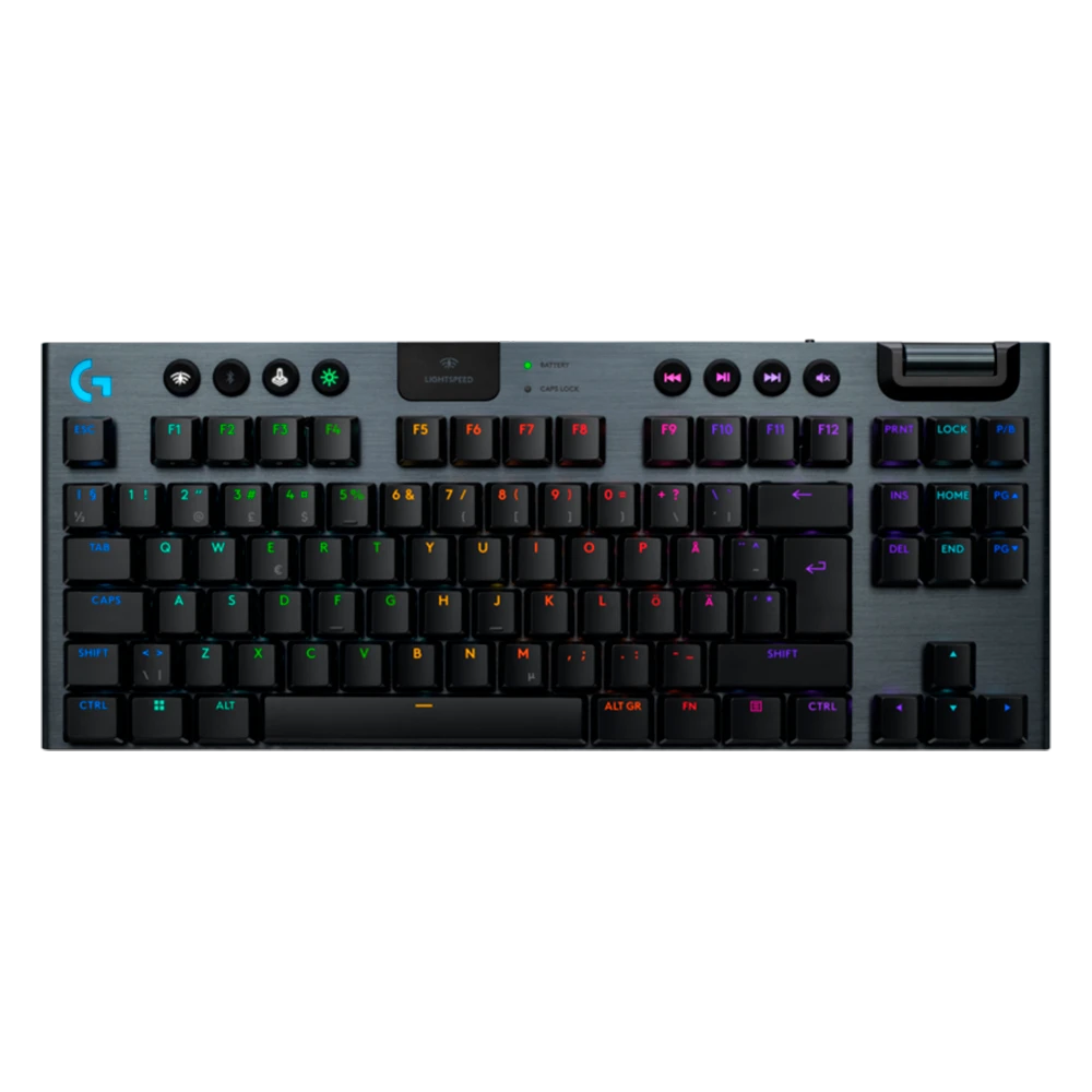Teclado Mecánico Gamer Logitech G915 X LIGHTSPEED TKL RGB Inalámbrico Bluetooth USB-C Negro