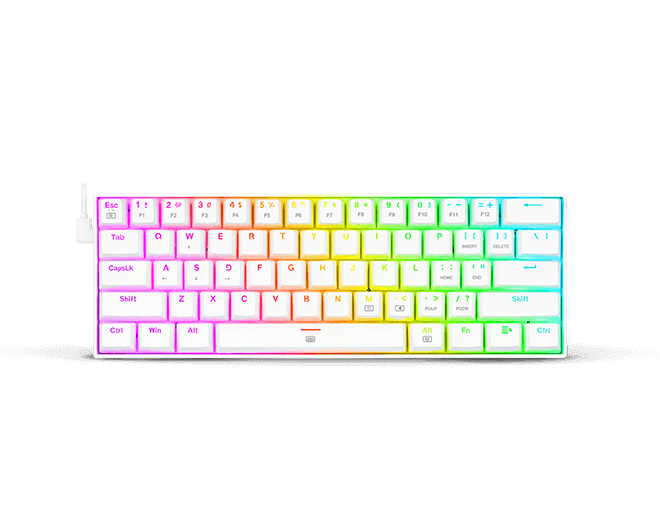 Teclado Mecánico Gamer Redragon Dragonborn K630W-RGB-SP 60% Switch Red Español Blanco