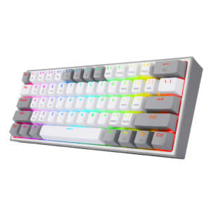 Teclado Mecánico Gamer Redragon Fizz Pro K616-RGB-WG-SP 60% Switch Red Inalámbrico Español Blanco/Gris